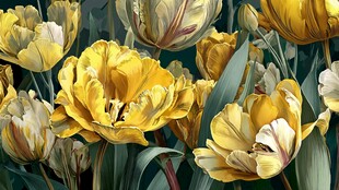 黄色郁金香花卉特写