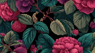 繁花绿叶间的灵动景致