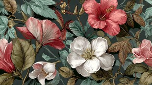 复古花卉图案壁纸设计