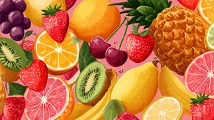 缤纷多彩的新鲜水果集合