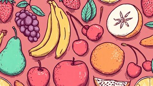 缤纷水果插画图案