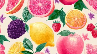 缤纷水果水彩风图案