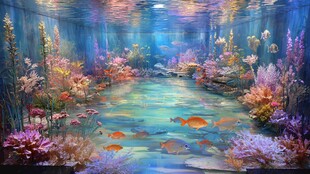 梦幻海底世界 多彩珊瑚鱼群