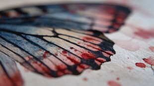 水彩绘就的精美蝴蝶翅膀