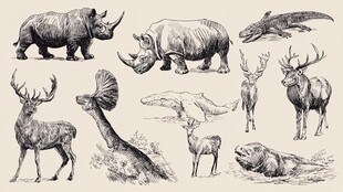 手绘野生动物插画集合