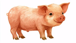 可爱小猪插画