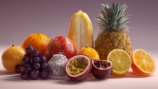 多彩缤纷的新鲜热带水果