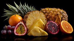 多样热带水果组合展示