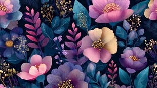 梦幻花卉图案背景设计
