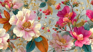 复古花卉图案背景