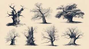 老树素描图集合