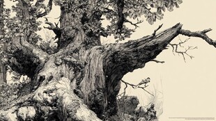 古老沧桑的巨树特写