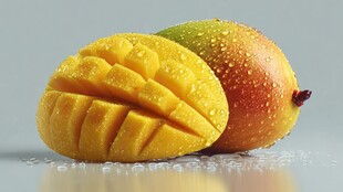 新鲜多汁芒果的诱人特写