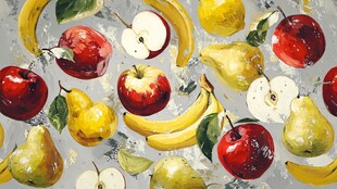 水果水彩图案 缤纷视觉盛宴