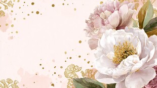 梦幻粉色花卉水彩背景图