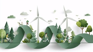 绿色生态风电场的美好图景