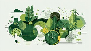 绿色生态中的自行车风景