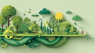 绿色生态城市梦幻景观图