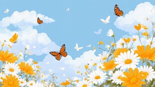 蝶舞花海 清新梦幻风景