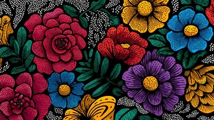 缤纷多彩花卉图案纹理