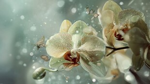 梦幻蝴蝶伴兰花景致