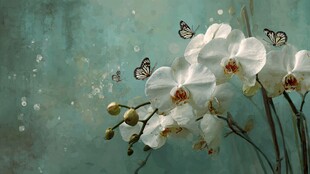 梦幻白兰花与翩跹蝴蝶