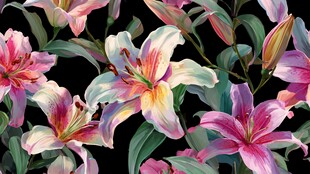 缤纷百合花绽放美丽图景