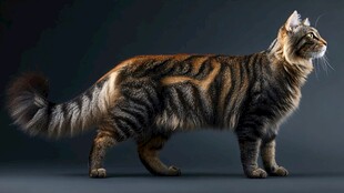 威武缅因猫的优雅姿态