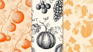 秋季水果花卉图案素材