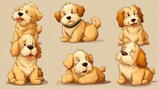 可爱小狗的多样萌态展示