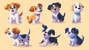 可爱小狗插画集合