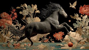 奔马于繁花间肆意驰骋