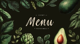 牛油果主题餐饮菜单插画
