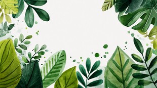 清新绿植边框背景图
