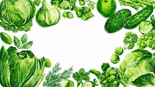 清新绿蔬环绕的空白画布