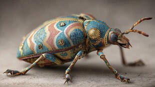 彩绘甲虫 精致的自然艺术品