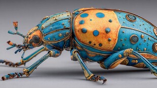 机械风金属甲虫艺术造型