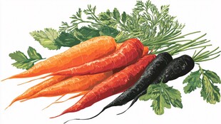 多彩胡萝卜插画
