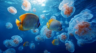 海底梦幻 鱼与水母共舞