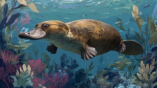 水中畅游的鸭嘴兽