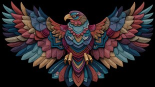 彩色几何风格展翅雄鹰