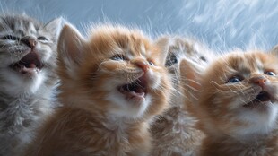 萌态小猫仰头超治愈