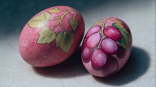 彩绘葡萄图案复活节彩蛋