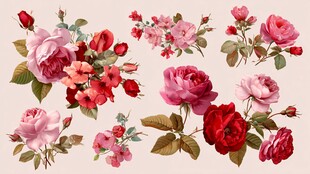 复古花卉图案集合