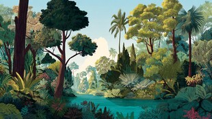 热带丛林中的奇幻绿意世界