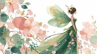花中仙子女精灵梦幻插画