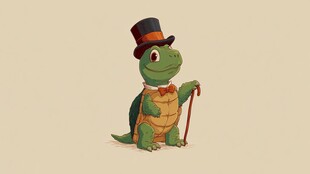 绅士乌龟插画形象