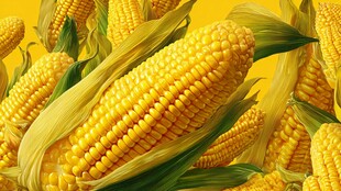 金黄饱满玉米特写