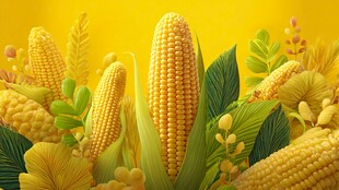 金黄饱满玉米的视觉盛宴