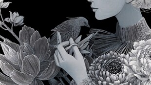 女子与花鸟的梦幻邂逅